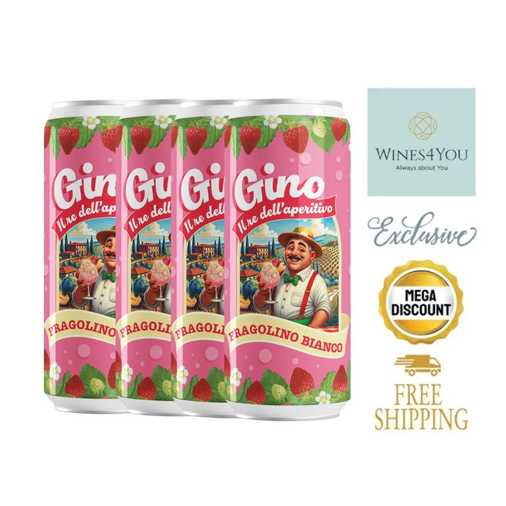 Gino Il Re dell'Aperitivo Fragolino Bianco Italy Sparkling Wine 4cans Pack Promo!